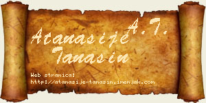 Atanasije Tanasin vizit kartica
